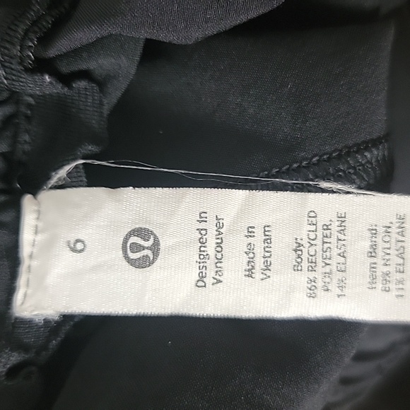 LULULEMON Black Activewear Performance Workout Exercise Preppy Running Shorts 6 - Picture 6 of 7